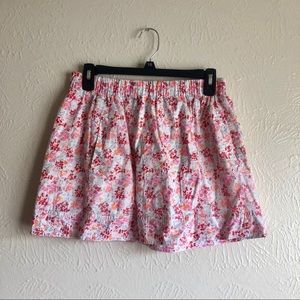 J Crew Floral Mini Skirt w/ Pockets